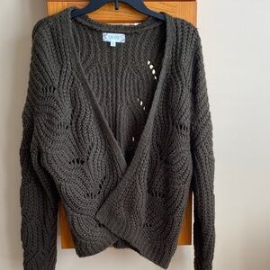 Pink Rose Olive Knit Cardigan